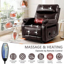 Dual Motor Power Lift Recliner Chair for Adult & Elderly, Infinite Position Lay Flat Lift Chair with Heat & Massage, Cup Holder, Lumbar Pillow, Wireless Charger, USB Ports, Leather (Brown) by CozyNest Decor