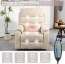 Power Lift Recliner Chair for Adults Elderly Lay Flat Velvet Recliners with Massage Heating, Extended Footrest, Wireless Charging Device, USB Ports, Cup Holder, Lumbar Pillow by CozyNest Decor