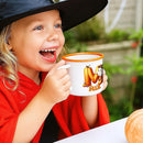 Personalized Halloween Enamel Mug with Ghost Pumpkin Initial, 12oz Custom Name on Ghost Coffee Mugs, Halloween Party Gift for Family by TinyTreasures Baby Boutique