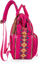 Wrangler Aztec Backpack Organized Daypack Travel Baby Bag with Stroller Strap and Side Bottle Pockets by TinyTreasures Baby Boutique