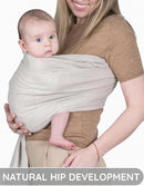 Lightweight - 100% Cotton Muslin Ring Sling Baby Carrier Newborn, Toddler, Infant Holder – Adjustable, Breathable, Beige Baby Sling Carrier by TinyTreasures Baby Boutique