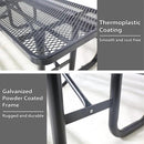 4FT Metal Picnic Tables for Outdoors, Commercial Rectangular Picnic Table and Bench Set for Outside, Patio, Garden, Backyard, Porch, Surface Mount, Black by GreenHaven Gardens
