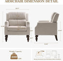 Kidol & Shellder Beige Oversized Accent Chair for Living Room Set of 2 Modern Reading Chair with Back Wide Upholstered Comfy Single Sofa Chair for Bedroom Lounge Side Corner Boucle Fabric Armchair by CozyNest Decor