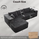 104" Cloudy Sectional L Shaped Couch for Living Room, No Assembly Required, Modular Comfy Sofa with Deep Seat, Fluffy Couch with Sleeper Chaise for Apartment Lounge (Grey) by CozyNest Decor