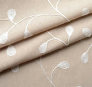 MIUCO Floral Embroidery Semi Sheer Curtains Faux Linen Grommet Window Curtains for Bedroom 52 x 63 Inch 2 Panels, Linen by CozyNest Decor