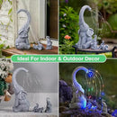 Goodeco Garden Elephant Statue Outdoor - Elephant Gifts with Solar Watering Lights, Siting Elephant Figurine Perfect for Yard, Patio, and Pathway Decor - Ideal Gardening Gifts by GreenHaven Gardens