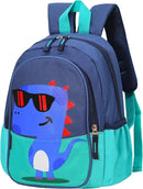 12 inch Kids Small Toddler Preschool Travel Backpack Cool Cute Cartoon Daypack (Dinosaur Green) by TinyTreasures Baby Boutique