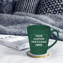 DISCOUNT PROMOS Custom Glossy Ceramic Latte Coffee Mug 12 oz. Set of 10, Personalized Bulk Pack - Perfect for Tea, Espresso, Cappuccino, Hot Cocoa - Green by CozyNest Decor