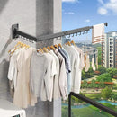 Wall Mounted Clothes Drying Rack,Laundry Drying Rack Wall Mount,Clothes Hanger,Drying Rack Clothing,Retractable Laundry Rack for Hanging Clothes,Collapsible,Foldable,Grey-Hooks by CozyNest Decor