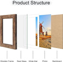 5x7 Picture Frame Set of 4, 5 x 7 Wood Photo Frames with Mat for 4x6, Natural Wooden Frame with Real Glass Cover for Wall and Tabletop Display,Rustic Brown by CozyNest Decor