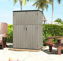 HOMSPARK Outdoor Storage Shed Weather Resistance, Patio Storage Cabinet Lockable Resin Tool Shed for Storage of Bike, Trash Cans, Garden Tools (Shallow Coffee, 66 Cu.ft) by GreenHaven Gardens