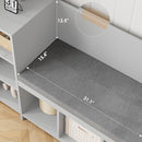 HOSTACK 67" Kids Reading Nook with Bench, Kids Bookshelf and Bookcase with Seat Cushion and 6 Storage Cubbies, Toy Storage Box on Wheels, Toy Chest for Playroom, Bedroom, School, Grey by TinyTreasures Baby Boutique