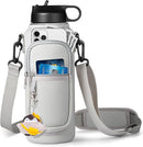 Water Bottle Holder with Strap for Hydroflask 32oz 40oz, Carrier Sling Bag with Phone Pocket Sleeve for Men Women Hiking Camping Travelling (Gray40oz) by TinyTreasures Baby Boutique