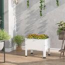 aboxoo 14 inch Planter Raised Garden Bed with Legs Outdoor Metal Small White Planter Box Elevated Garden Bed for Vegetables Flower Herb Patio by GreenHaven Gardens