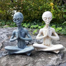 Wise Ailen Statue, Resin Medition Zen Yoga Alien Figure, Thinking Alien Sculpture for Home Indoor Outdoor Patio Lawn Yard Decor, 6.3" H by GreenHaven Gardens