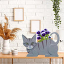 Blue Cat Planter Plant Pots,Cute Garden Cat Flower Planter,Cat Planters Birthday Gifts for Women,Office,Indoor/Outdoor Decor（12.5 * 5.6 * 7.8in） by GreenHaven Gardens