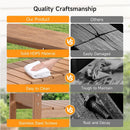 HDPS Potting Bench, All Weather Potting Table with 8 Hooks and Highten Tabletop, Easy Assembly Garden Work Bench, Outdoor Potting Benches for Outside Patio Lawn, 360LBS Capacity, Teak by GreenHaven Gardens