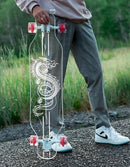 Clear Longboard Skateboard - Transparent Acrylic Long Boards with Light-Up LED Wheels for Smooth Rides - Ride The Streets in Style with Longboard Built for Beginners & Pros Alike by TinyTreasures Baby Boutique
