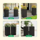 IDZO All-Weather Wicker Planters, Set of 2, 24 in Tall Wicker Planters, Self-Watering with Drainage, Durable PP Material, Raised Garden Bed Alternative, Indoor Outdoor Use, Modern Rattan Design by CozyNest Decor