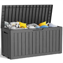 75 Gallon Resin Deck Box, Lockable Patio Outdoor Storage Box for Furniture, Garden Tools and Tools Storage, Waterproof Outside Storage Boxes - Black by CozyNest Decor
