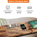 SUPERJARE Console Table with Outlet, 63 Inch Sofa Table with Charging Station, Narrow Entryway Table, Behind Couch Table, for Living Room, Plants - Rustic Brown by CozyNest Decor