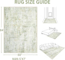 Area Rugs 5x7 Living Room: Washable Rug Modern Abstract Rugs Soft Non Slip Neutral Rug Stain Resistant Indoor Carpet for Bedroom Kitchen Dining Room Nursery Home Office Rugs(Green Brown,5'x7') by TinyTreasures Baby Boutique