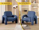 Modern Sherpa Accent Chair, Teddy Upholstered Arm Single Sofa, Cozy Fluffy Reading Chair for Living Room, Bedrooms, Corner (Navy Blue) by CozyNest Decor