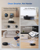ECOVACS DEEBOT T30S Combo Robot Vacuum and Mop, All in One Cleaning Hub, 11000Pa, ZeroTangle Technology, TruEdge Adaptive Edge, Dual Self-Emptying, Hot Water Washing by CozyNest Decor
