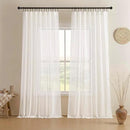Joydeco Sheer Curtains 72 Inches Long, White Curtains for Living Room 2 Panels Set, Window Curtains Privacy Assured with Light Filtering(W52 x L72 Inch,Pure White) by CozyNest Decor