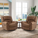 CANMOV Leather Recliner Chair, Classic Breathable Manual Recliner Chair with Comfortable Arm and Back Single Sofa for Living Room, Camel by CozyNest Decor