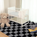 Super Soft Rug for Bedroom, 6x9 Ft Grey and Black Area Rug Classic Checkered Shaggy Rug Anti-Skid High Pile Soft Fluffy Fuzzy Carpet for Living Room Bedroom Kids Room Nursery, Dorm Home Decor by TinyTreasures Baby Boutique