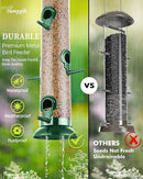 Metal Tube Bird Feeders for Outdoors Hanging,Finch Feeders for Outside,Chew-Proof Hanging Birdfeeder,Squirrel-Proof 6 Ports Bird Feeder 13 Inch,Anti-Rust,Green,1 Pack(Seed is not Included) by CozyNest Decor