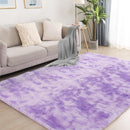 Plush Area Rug 4x5.8, Ultra Soft Rugs for Living Room, Fluffy Carpet Rugs for Bedroom, Non-Slip Indoor Rug for Nursery, Study Room, Playroom, Home Decor, Tie-Dyed Purple by TinyTreasures Baby Boutique