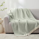 Snuggle Sac Heather Sage Green Throw Blanket for Couch, Reversible Super Soft Knitted Blankets Warm Cozy Fuzzy Throws for Sofa, Bed, Camping, Sage Green, 50x60 inches by TinyTreasures Baby Boutique