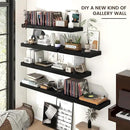 Floating Shelves for Wall, Large Wall Mounted Shelves with Invisible Brackets, Long Wood Floating Shelf Shelves for Living Room, Bedroom, Kitchen, (Black, 55" W x 9" D x 1.5" H) by CozyNest Decor