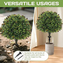 Artificial olive Topiary Ball Tree 24" with Ground Spike, Set of 2 Artificial Boxwood Bushes for Faux Shrubs, Fake Evergreen Faux Plant for Indoor Outdoor Porch Garden -UV Resistant–Fade-Proof by GreenHaven Gardens