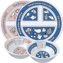 4 Pcs Portion Control Plates & Bowls Set (2 Plates + 2 Bowls, 9 Inch) - Self-Measuring for Weight Loss, Gastric Bypass, LapBand, Diabetes & Healthy Diets, Pink & Blue, for Adults & Children by CozyNest Decor