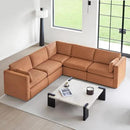 CHITA Oversized Modular Sectional Sofa Set, FSC Certified Extra Large 5 Seat V Shaped Cloud Couch for Living Room, 106 inch Width, 4 Seater and 1 Middle Corner, Terracotta by CozyNest Decor