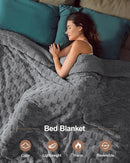 Pawque Super Soft Cozy Throw Blanket Queen Size for Couch Bed, Fluffy Sherpa Fleece Reversible Thick Warm Fuzzy Blanket for All-Season, 3D Checkered Jacquard Decorative Blankets, Grey, 90"x90" by CozyNest Decor