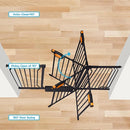 Owlie Baby Gate with Door 66-75 Inch, Extra Wide Stair Gates for Kids Adjustable Wide Dog Pet Gate Stairway Large Baby Gates Pressure Mount for Pets for House Stairway Doorway Black (30.5'' Tall) by TinyTreasures Baby Boutique