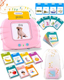 510 Words Spanish Flash Cards for Kids, Autism Toys for Toddlers, Speech Therapy Toys, Educational Learning Flash Cards for Boys and Girls Pink(Spanish/English/Bilingual) by TinyTreasures Baby Boutique