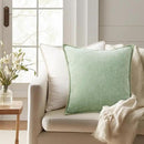 decorUhome Chenille Soft Throw Pillow Covers 24x24 Set of 2, Farmhouse Velvet Neutral Decorative Euro Pillow Covers with Stitched Edge for Couch Sofa Bed Home Decor, Sage Green by CozyNest Decor