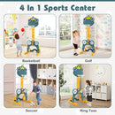 Costzon Toddler Basketball Hoop, 4-in-1 Kids Sports Activity Center with Rim, Soccer Goal, Golf, Ring Toss, Height Adjustable Kids Basketball Hoop with Fillable Base for Indoor Outdoor (Green Frog) by TinyTreasures Baby Boutique