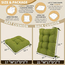 BUYUE Chair Cushion Set for Rocking Chair, Back Pillow & Seat Cushion with Ties, Original Woven Fabric Non-Slip Chair Pads for Elderly Sitting, Grass Green by CozyNest Decor
