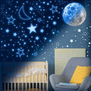 965 PCS Glow in The Dark Stars and Moon for Ceiling, Luminous Stars and Planet Wall Decals, Kids Room Decor, Glowing Galaxy Wall Stickers for Nursery Decorations (Blue) by TinyTreasures Baby Boutique