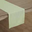 Solino Home Linen Sage Green Table Runner 72 Inches Long - 100% Pure Linen Hemstitch Table Runner 14 x 72 Inch for Dresser, Dining, Fall, Autumn, Halloween, Thanksgiving - Classic Hemstitch by CozyNest Decor