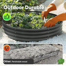 KING BIRD Raised Garden Bed Galvanized Round Planter Box Outdoor for Gardening, Plants, Vegetables, Flowers, Dark Grey, 47x47x12 in by GreenHaven Gardens
