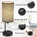 Dreamholder Touch Control USB Table Lamp, Upgraded 3-Way Dimmable Nightstand Desk Lamp with USB C & A Charging Ports and AC Outlet, Bedside Lamp for Bedroom Dimmable 9W LED Bulb Included by CozyNest Decor