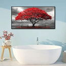 AJAZIKO Red Wall Art - Modern Framed Wall Art for Living Room - Red Tree Black and White Landscape Canvas Prints Posters & Prints for Home Office Bedroom Decorations - Large Wall Pictures 29×58IN by CozyNest Decor