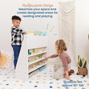 ECR4Kids Streamline Single-Sided Book Display with Storage, Classroom Bookshelf, White Wash by TinyTreasures Baby Boutique